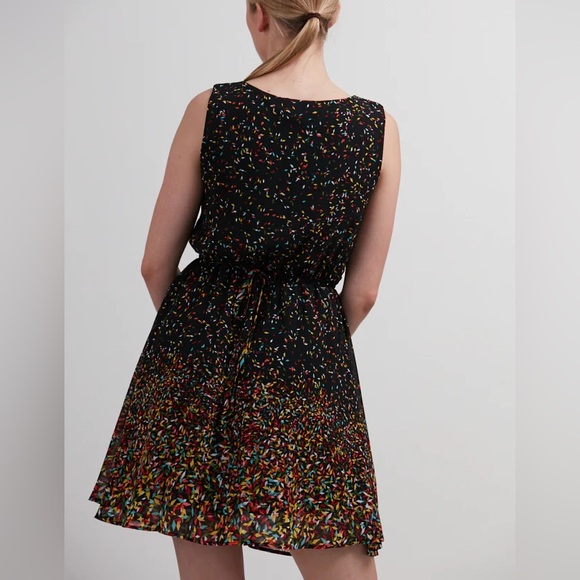 Confetti Print Fit and Flare Party Dress - Picture 2 of 13